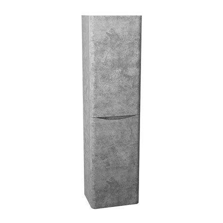 Monza Concrete Effect Tall Wall Hung Storage Unit - 1500mm High