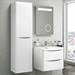 Monza Gloss White Tall Wall Hung Storage Unit - 1500mm High profile small image view 2 
