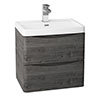 Monza Graphite Oak 500mm Wide Wall Mounted Vanity Unit profile small image view 1 