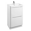 Monza Gloss White 500mm Wide Floor Standing Vanity Unit profile small image view 1 