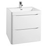 Monza Gloss White 500mm Wide Wall Mounted Vanity Unit profile small image view 1 