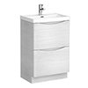 Monza White Ash 500mm Wide Floor Standing Vanity Unit profile small image view 1 