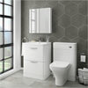 Monza Modern White Sink Vanity Unit + Toilet Package Small Image