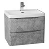 Monza Concrete Effect 600mm Wide Wall Mounted Vanity Unit profile small image view 1 
