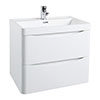 Monza Gloss White 600mm Wide Wall Mounted Vanity Unit profile small image view 1 