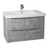 Monza Concrete Effect 750mm Wide Wall Mounted Vanity Unit profile small image view 1 