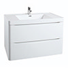 Monza Gloss White 750mm Wide Wall Mounted Vanity Unit profile small image view 1 