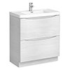 Monza White Ash 750mm Wide Floor Standing Vanity Unit profile small image view 1 