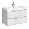 Monza White Ash 750mm Wide Wall Mounted Vanity Unit profile small image view 1 