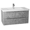 Monza Concrete Effect 900mm Wide Wall Mounted Vanity Unit profile small image view 1 