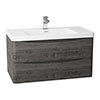 Monza Graphite Oak 900mm Wide Wall Mounted Vanity Unit profile small image view 1 