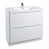 Monza Gloss White 900mm Wide Floor Standing Vanity Unit profile small image view 1 