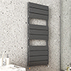 Monza Anthracite Aluminium Heated Towel Rail 1200 x 500mm Curved Panels profile small image view 1 