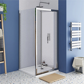 Monza 800 x 800mm Bi-Fold Door Shower Enclosure without Tray