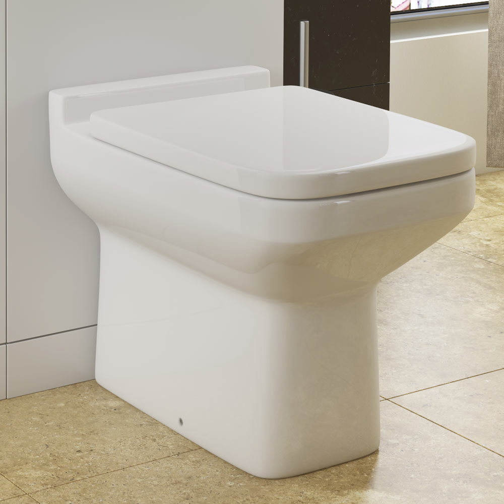 Monza Square Back To Wall Toilet + Soft Close Seat Victorian Plumbing UK