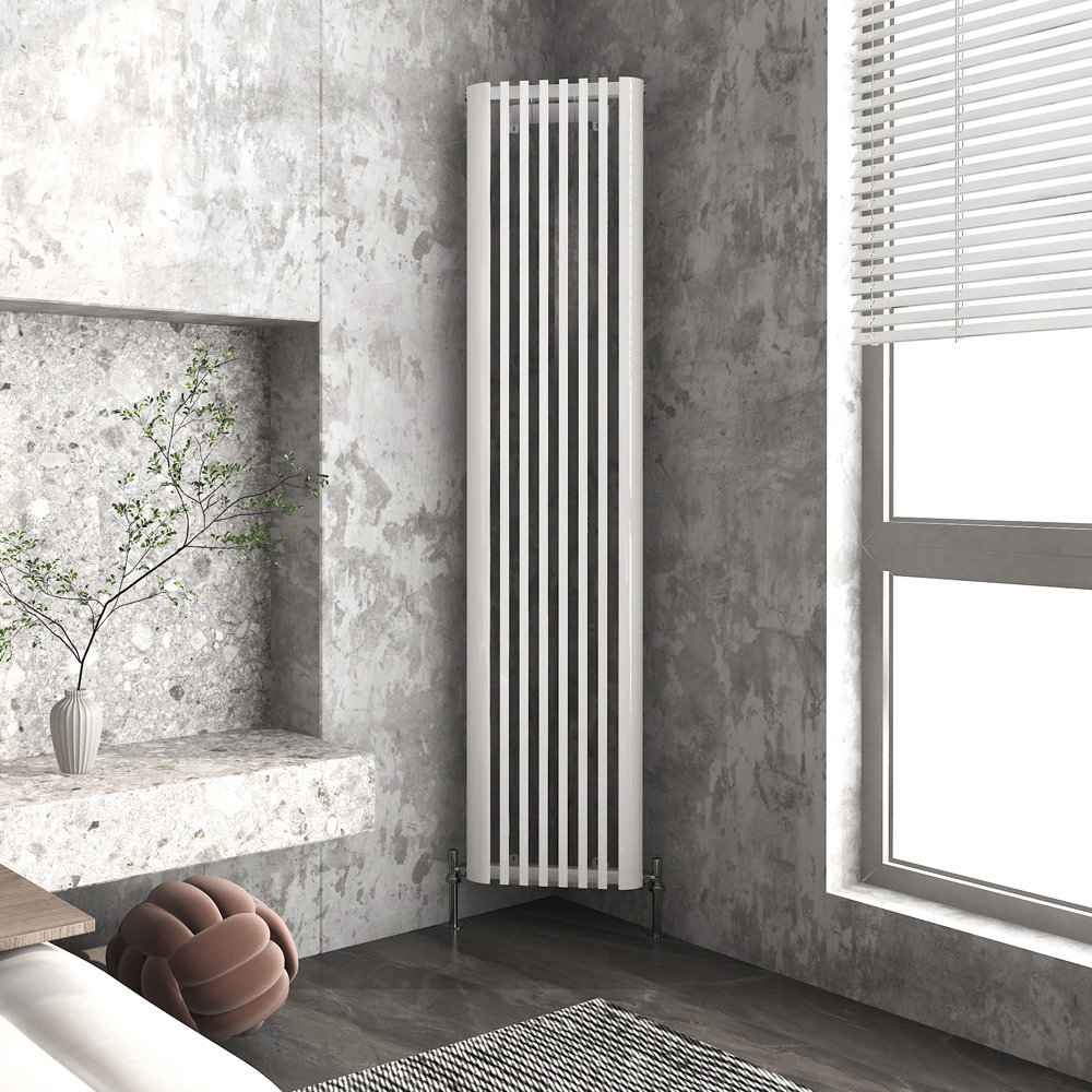 Monza White Corner Vertical Column Aluminium Radiator 1800 x 315mm