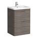 Monza Grey Avola Floor Standing Sink Vanity Unit + Square Toilet Package profile small image view 2 