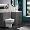 Monza Grey Floor Standing Sink Vanity Unit + Toilet Package profile small image view 1 