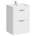 Monza Gloss White Floor Standing Sink Vanity Unit + Square Toilet Package profile small image view 2 