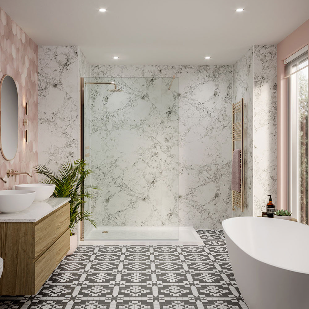 Marble Effect Shower Room