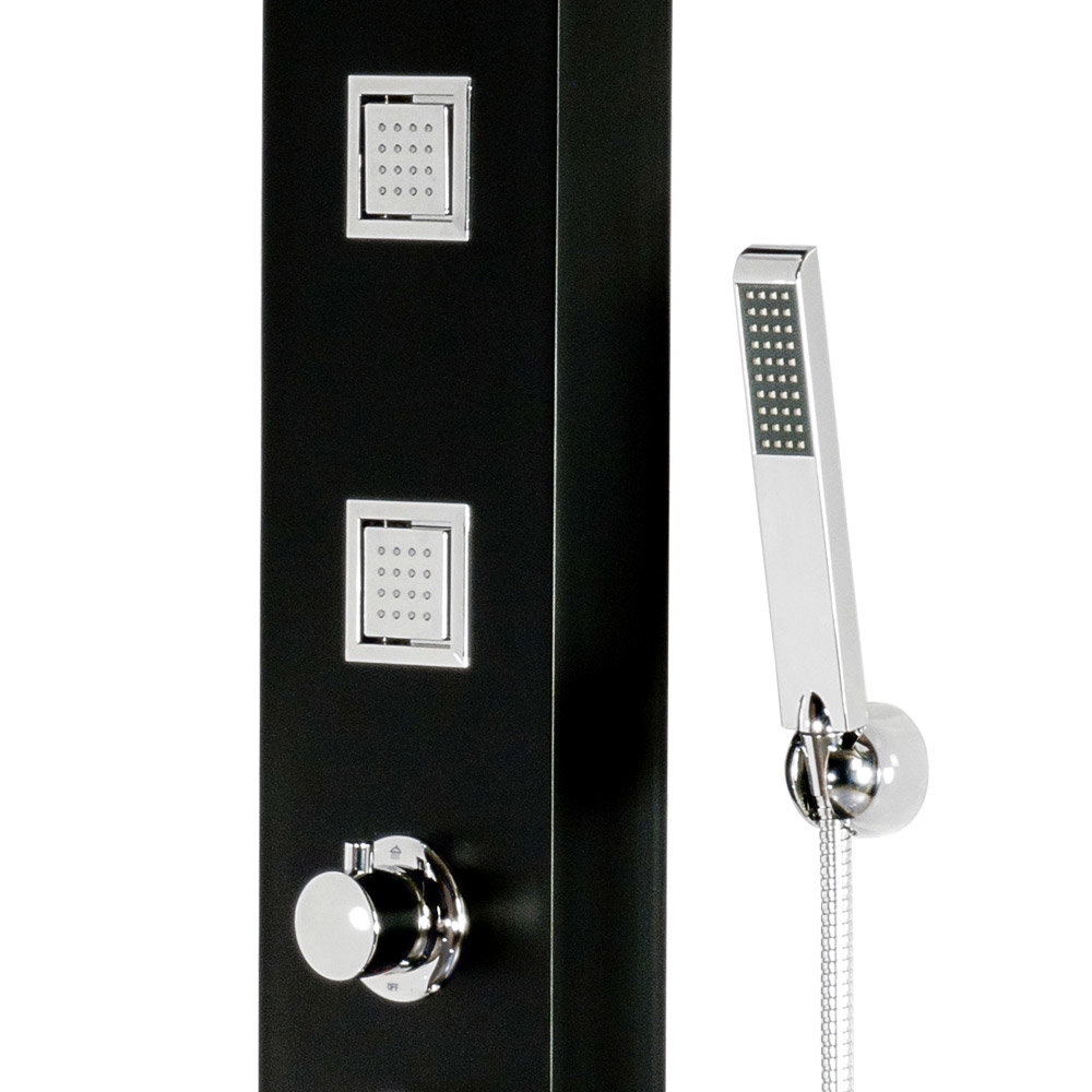 Maverick Thermostatic Shower Panel Black Victorian Plumbing.co.uk