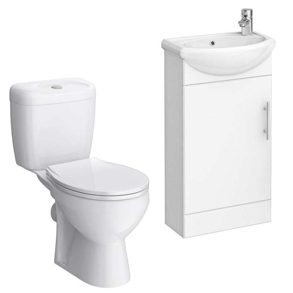 Melbourne Close Coupled Toilet with 420mm and Basin Set at