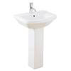 Mere - Amor Washbasin 1TH with full pedestal profile small image view 1 