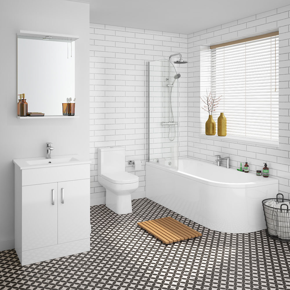 Metro 1700mm Shower Bath Suite  Victorian Plumbing UK
