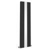 Metro Vertical Radiator with Mirror - Anthracite - Double Panel (H1800 x W499mm) Small Image