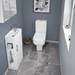 Milan Compact Complete Cloakroom Unit (Gloss White - Depth 220mm) profile small image view 3 