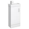 Milan Small Floor Standing Vanity Basin Unit - Gloss White (W400 x D222mm) Small Image