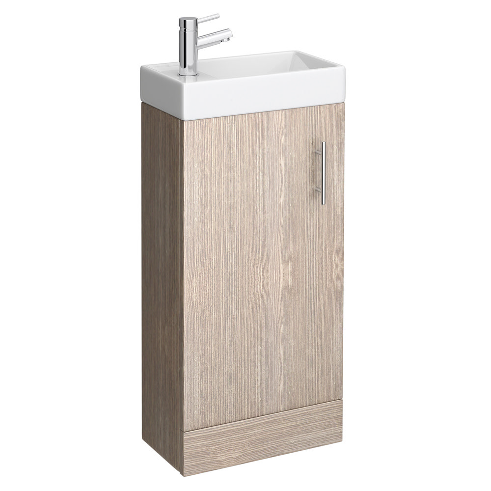 Milan Compact Floor Standing Basin Unit Light Oak Online Now