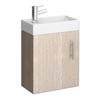 Milan Compact Wall Hung Basin Vanity Unit - Light Oak (W400 x D222mm) profile small image view 1 