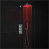 Milan LED Triple Thermostatic Valve with Square Shower Head + Handset profile small image view 1 