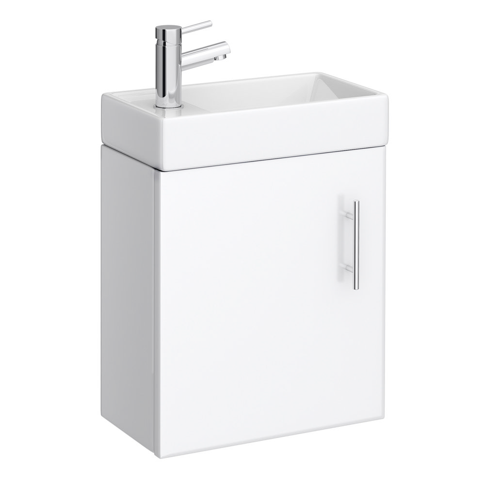 Milan White Wall Hung Basin Vanity Unit