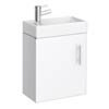 Milan Modern Wall Hung Basin Vanity Unit - Gloss White (W400 x D222mm) profile small image view 1 