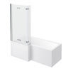 Milan Shower Bath - 1600mm L Shaped with Double Hinged Screen + Panel profile small image view 1 