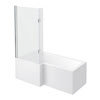 Milan Shower Bath - 1600mm L Shaped with Hinged Screen + Panel profile small image view 1 