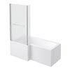 Milan Shower Bath - 1700mm L Shaped inc. Screen with Rail + Panel profile small image view 1 