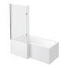 Milan Shower Bath - 1700mm L Shaped with Hinged Screen + Panel profile small image view 1 