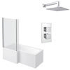 Milan Shower Bath + Concealed 1 Outlet Shower Pack (1700 L Shaped with Screen + Panel) profile small image view 1 