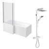 Milan Shower Bath + Exposed Shower Pack (1700 L Shaped with Screen + Panel) profile small image view 1 