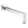 Milan Square Wall Mounted 90 Degree Bend Shower Arm 393mm - Chrome profile small image view 1 