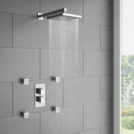 Milan Twin Square Concealed Shower Valve With Diverter 