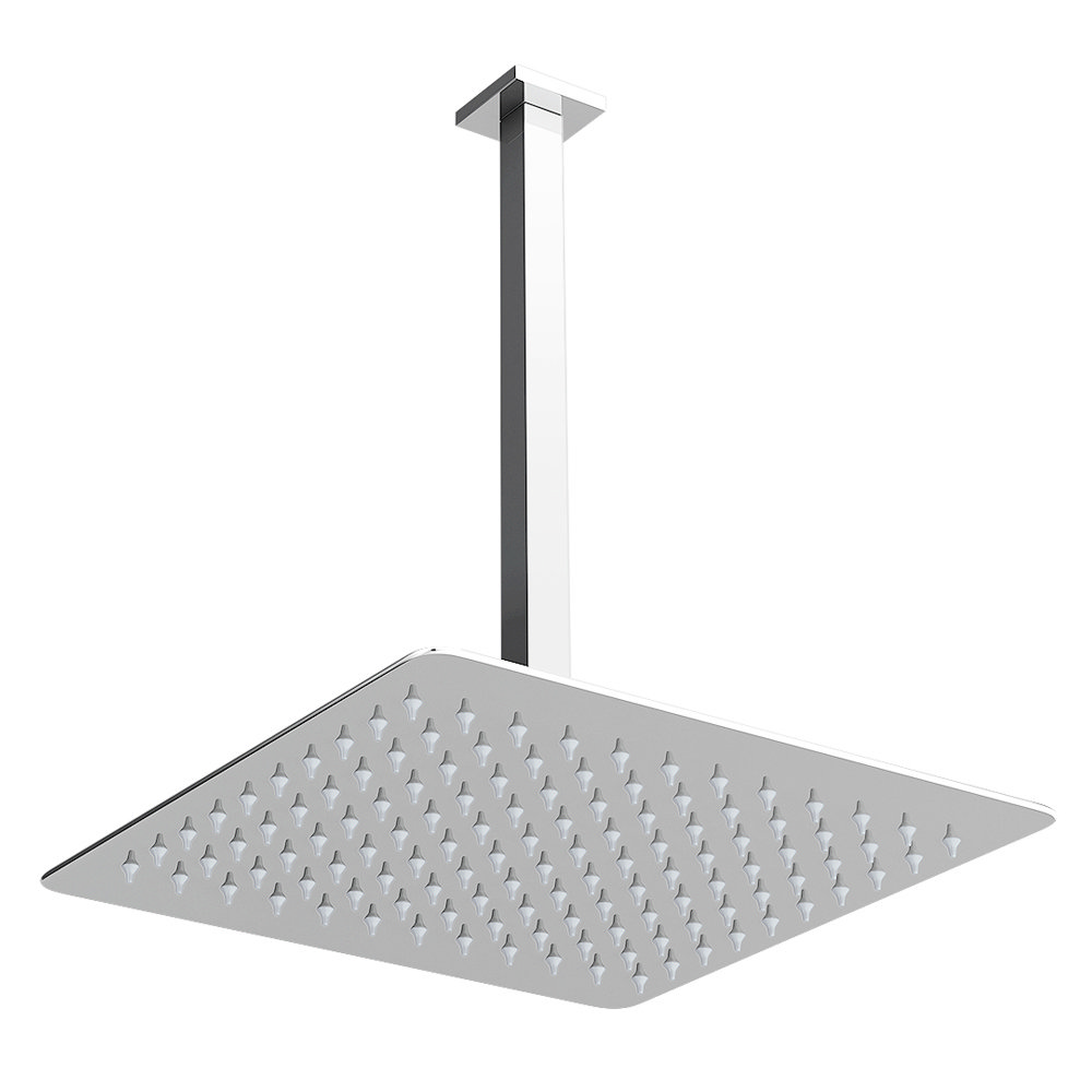Milan Ultra Thin Square Shower Head With Vertical Arm Available Now