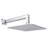 Milan Ultra Thin Square Shower Head with Wall Mounted Arm - 200x200mm profile small image view 1 