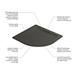 Mira Flight Level 1200 x 900mm LH Slate Effect Offset Quadrant Shower Tray profile small image view 5 