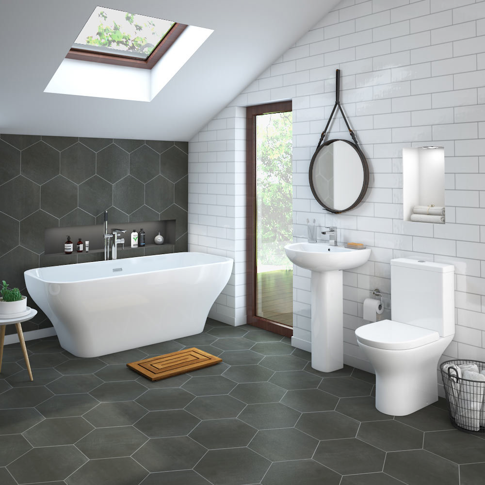 Mirage Contemporary Bathroom Suite With Freestanding Bath Contemporary Bathroom Ideas