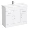 Toreno Basin Unit - 1000mm Modern High Gloss White with Mid Edged Basin Small Image