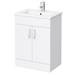 Turin High Gloss White Vanity Unit Bathroom Suite W1100 x D400/200mm at ...